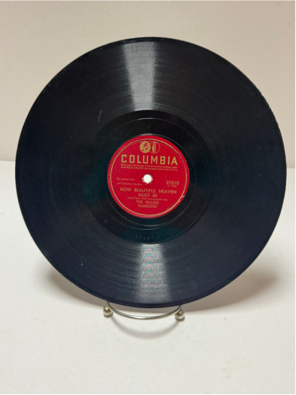 Columbia shellac 78 Rpm Record The Prairie Ramblers How Beautiful Heaven Must Be